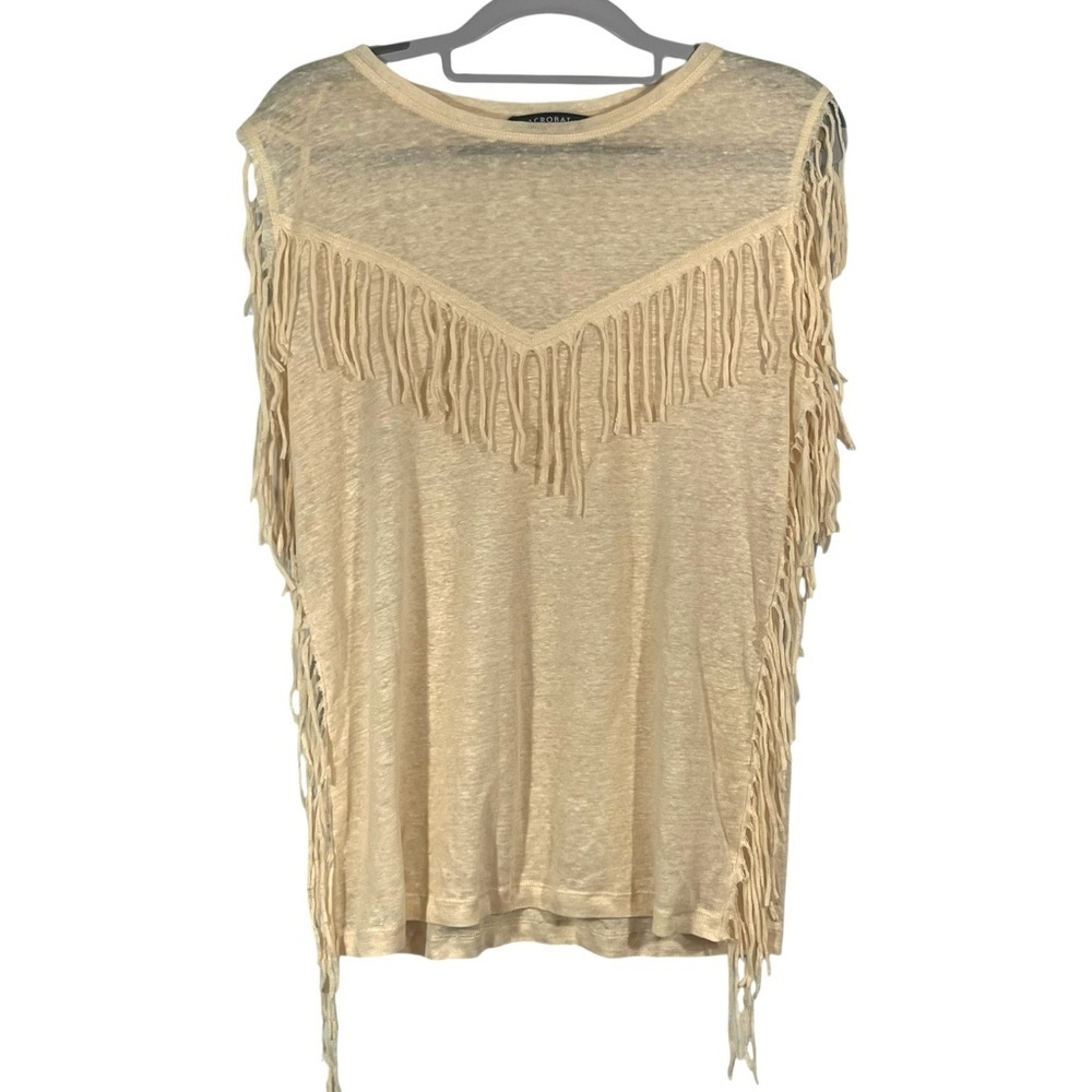Acrobat Cream Fringe Top